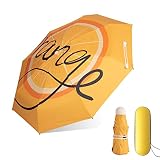 YumSur Mini Travel Sun & Rain Umbrella, Small UV Compact Folding Umbrella with Case 8 Ribs Anti-UV L