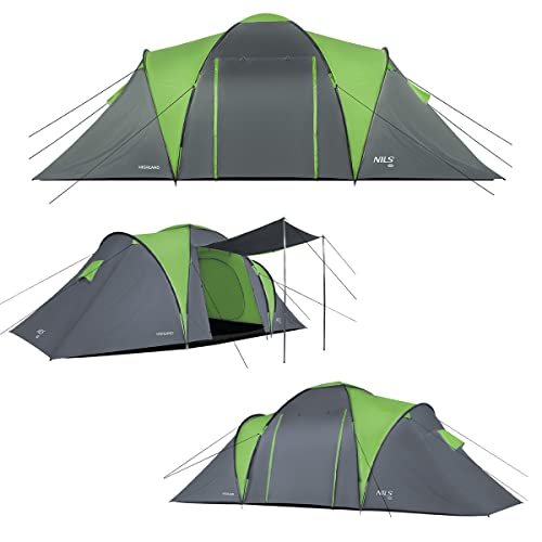Carpa Dome para 6 Personas Camping Impermeable Verde miniatura 2