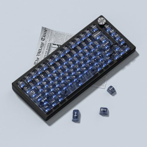 Image of dagaladoo Clear keycaps Set,Translucent Keyboard keycaps,Jelly Key caps | Shine Through keycap Glossy,Transparent MDA Profile Custom keycaps for Mx Switches Mechanical Keyboard(115-keys,Haze Blue)
