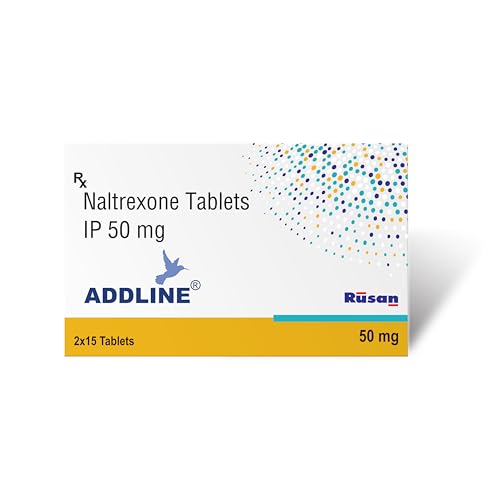 Image of Rusan Addline Naltrexone HCl 50mg | 15 Tablets | Alcohol & Opioid Dependence Treatment | Blocks Receptors