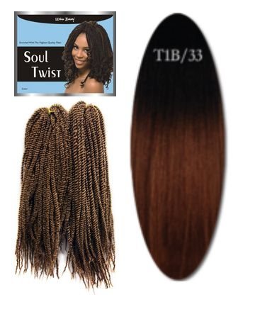 Urban Beauty Synthetic Hair Senegal Soul Twist - T1b/33 Size: 28" 3-Count