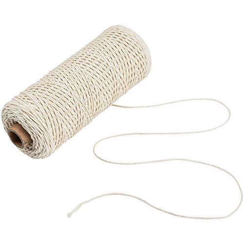 Jalan Corde en Coton macramé pour Suspendre Les Plantes, Dream Catcher, DIY Craft Knitting, Corde de Coton 200m x 1mm en Ficelle Naturelle Douce