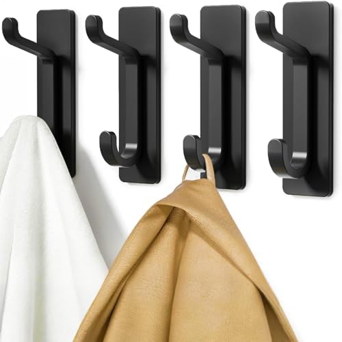 pickpiff Self Adhesive Hook, 6KG Extra Sticky and Strong, Black 4 Pack - View 3