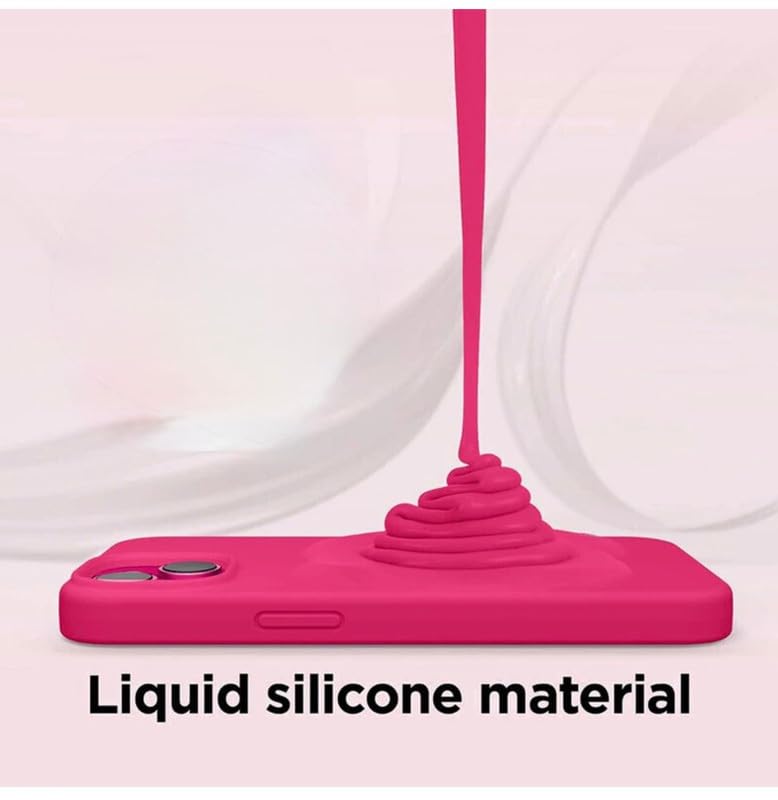 Image of Premium Liquid Silicone Case for iPhone 13 - Slim Full Body Protective Back Cover with Soft Microfiber Lining, Anti-Slip Grip Scratch Resistant Phone Case (Hot Pink)