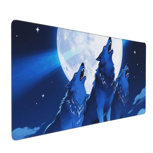 Tapis de souris de jeu bleu grand tapis de souris étendu d'ordinateur