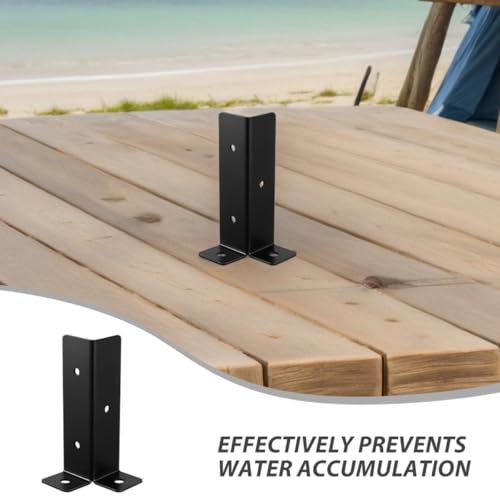 Soportes para postes de madera herrajes en U para suelo de terrazas exteriores 8 piezas 3