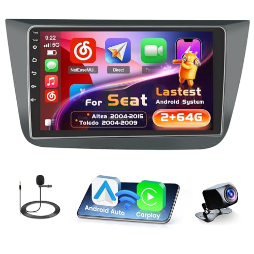 Poste radio Android 15 pour Seat Altea et Toledo Inefala 2G+64G 9''