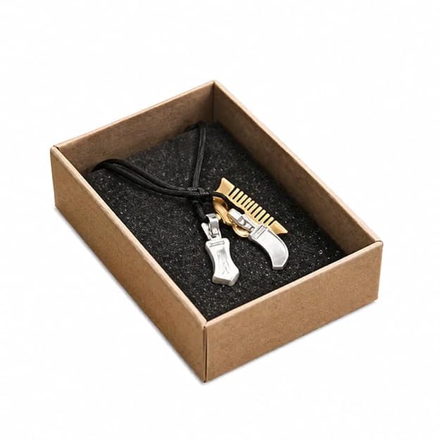 Khanda & Kirpan Locket Necklace – Premium Spiritual Jewelry for Men, Stylish Adjustable Cord with Sikh Religious Symbols of Strength and Faith (Pack of 1)-image-11