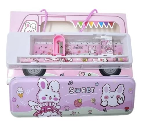 Image of Pack of 6 Stationery kits with pencil box - Birthday returns gifts for kids party in bulk. Best return gifts for boys and girls age 3 to 10 years (Design 3)