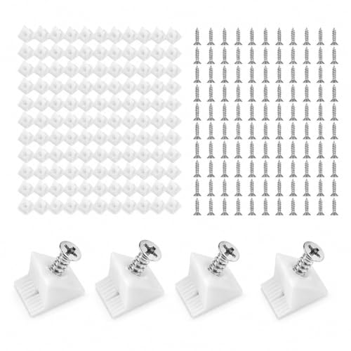 100 Renforts de Fond de Tiroir Plastique Blanc 45°