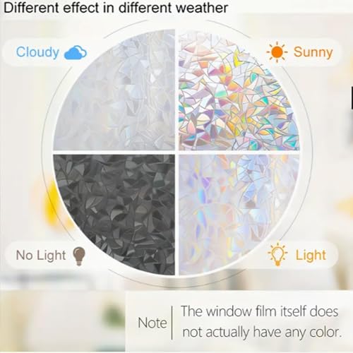 Película decorativa para ventana efecto vitral arcoíris miniatura 2