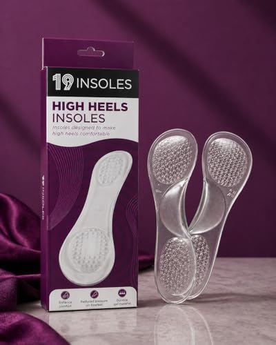 Image of High Heel Insoles, Full Length Heel Insoles, Extra Soft Feet Protector, Cushion Pad for Support, Pain relief, Increased Comfort, Anti-Slip Grip, Ideal for All Heels (Pack of 2)