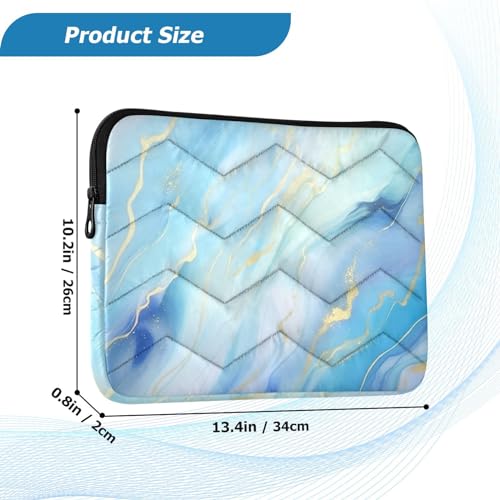 Funda para portátil 13-14 pulgadas azul con diseño marmolado miniatura 3