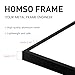 Homso A1 Poster Frame in Black, Metal Thin Board A1 Frame with Acrylic Plexiglass for Pictures A2 with Mat or 23.4x33.1 without Mat for Horizontal and Vertical
