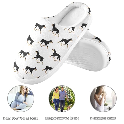 Doberman Dog Slippers for Women and Men Fuzzy House Slippers Cozy Shoes4