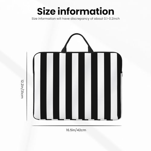Funda protectora para laptop 14 pulg rayas blanco y negro miniatura 4