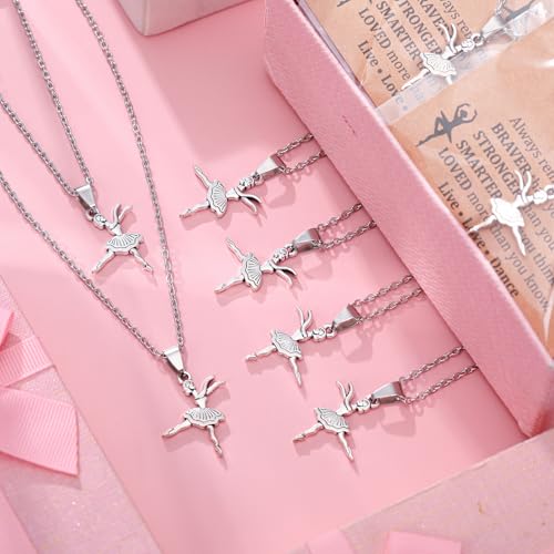 Tondiamo 12 Pcs Ballerina Ballet Musical Note Necklaces Gifts with Inspirational Card 3D Ballet Pendant Necklaces for Dancing/Music Competition Recital Gift for Dancer Team Jewelry Favor4