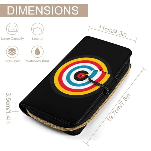 Archery Bullseye Target Sports PU Leather Wallet Portable Coin Purse Lightweight Card Holders Money Clip for Women Men2