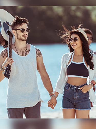 Jadive 24 Pcs Surfer Beach Bracelet Set Braided Bracelets Adjustable Boho String Bracelet Surfer Woven Friendship Bracelet Set Ankle Handmade Wrist Cord For Valentine's Day Girls Women Men Gifts #TOP3