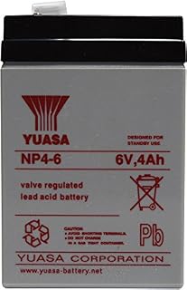 Yuasa NP4-6 Sealed Lead Acid (VRLA) 4000mAh 6V Rechargeable Battery