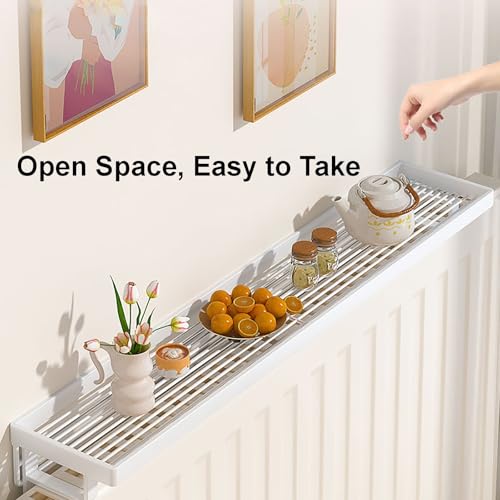 Étagère de radiateur métallique support amovible tablette bureau 60cm