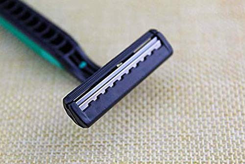 Amazon | 使い捨てカミソリ、ツインブレードカミソリ、緑色の