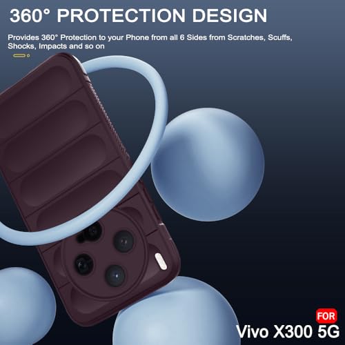 Image of TheGiftKart Liquid Silicon Back Cover Case for Vivo X300 5G | ShockProof Military Grade Protection | Micro-Fibre Cloth On Inner Side | Anti-Slip Grip Back Cover Case for Vivo X300 5G (TPU, Summit Red)