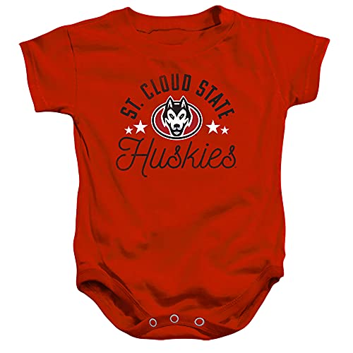St. Cloud State University Official Huskies Unisex Infant Snap Suit for Baby,Red, 6 Months