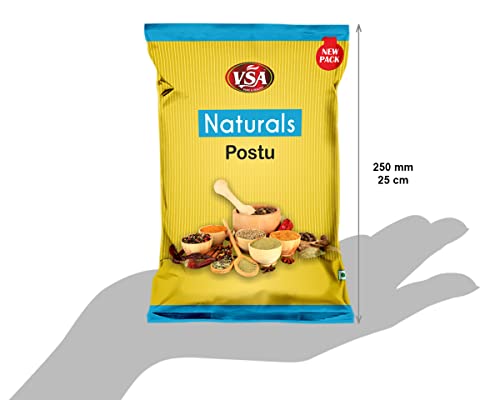 VSA NATURALS POSTU Poppy Seeds Khus Khus Indian Posto Dana Khas Khas 500GM | Premium Creamy White Seeds | Pure Natural Non GMO No Preservatives | Ideal for Curries Stews Laddoos Baking Desserts