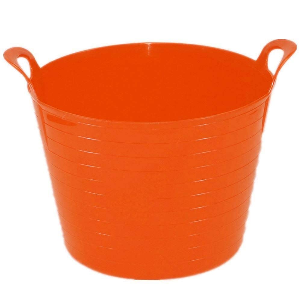 1 x Small/Large/Extra Large Flexi Tub Garden Home Flexible Colour Storage Container Bucket Plastic Flex Tub- MADE IN U.K. (Orange, Small 26 Litre)