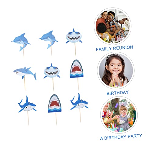 HONMEET 20pcs cupcake Decorations Mermaid Shape Topper Table Ocean Baby Favor Blue Themed Shower Ins