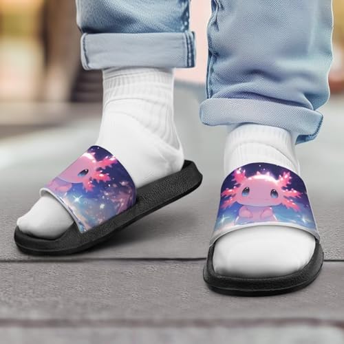 Axolotls Kids Sandals Summer Non Slip Open Toe Slippers for Boys Girls Cute Shower Beach Shoes Soft Footbed One Slide Sandal Lightweight Casual Outdoor Indoor Slipper4