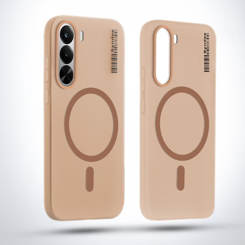Image of Mr. Case Back Cover for Realme P4x 5G Sleek Frosted Translucent Back Only Compatible with Wireless Magnetic Accessories | Anti-Scratch Shockproof Phone Case - Brown