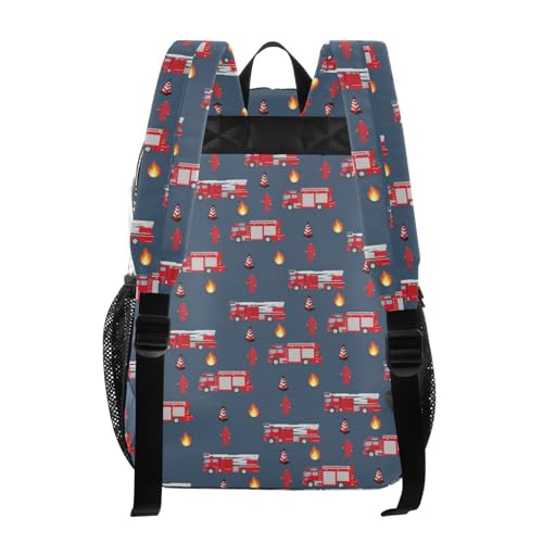 Fire Trucks Print Clear Backpack Lightweight Large Capacity See Through Bookbag Transparent Daypack Bag, 12L3