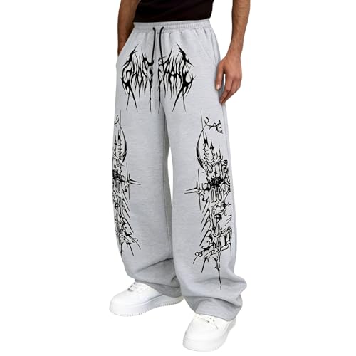 Pantalones casuales con estampado gótico ideales para vestir cómodo en tus noches urbanas 1