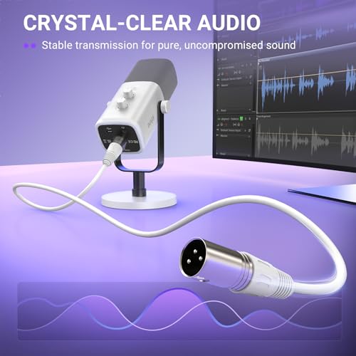 Image of FIFINE XLR Cable, 5.9ft Balanced 3-Pin Microphone Cable for Home Studio Recording,Male to Female XLR Cord for Microphone,Aduio Interface,Streaming-L9CW