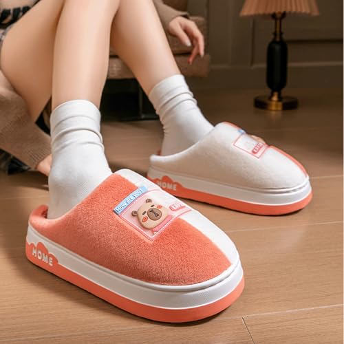 Capybara Slippers Cute Plush Animal Slipper Warm Slip-on Kawaii Cozy Slides Feet Slipper Non-Slip Indoor Shoes2