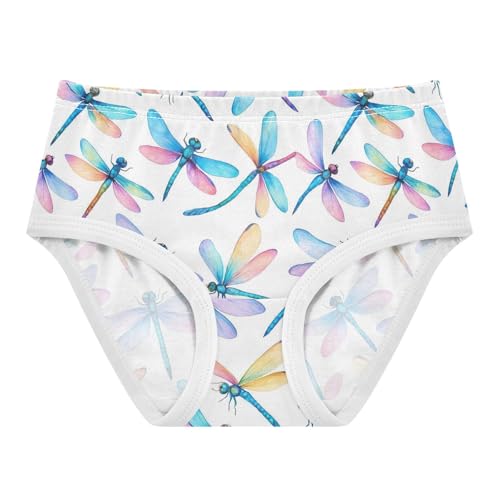 Joisal Watercolor Dragonflies Wings Panties Little Girl Toddler Underwear Floral Cotton Artistic Kids Briefs Undies 2t
