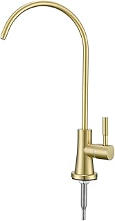 Grifo de agua potable, acero inoxidable SUS304, sin espacio de aire, grifo de ósmosis inversa para fregadero de cocina, color dorado cepillado