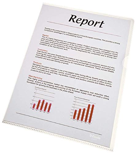 Fundas A4 PVC Esselte de alta resistencia y transparencia cristalina para archivo premium