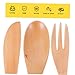 SKISUNO Wood Cutlery Set for Kids 3-Piece Fork Spoon Knife Set Food-Grade Wooden Dining Utensils Safe for Children for Western Desserts and Meals