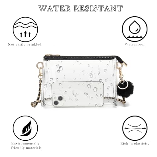 Image of YGR Womens Clear Bag for Stadium Events PVC Small Crossbody Purse for Concert, Party Sports Stadium Approved Present