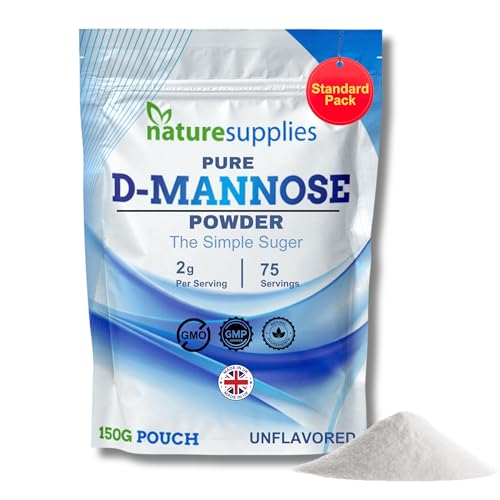 D Mannose Powder 150 g Pack - Pure D-Mannose for Natural Support - (NOT D Mannose Capsules or Tablets) GMO Free Vegan Friendly No Chemicals - High Strength Dmannose Supplement by Naturesupplies