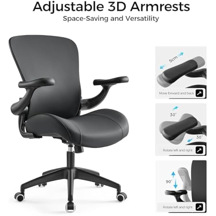 EUREKA ERGONOMIC Vera Executive Office Chair, Thick Padded PU Leather Desk Chair with Adjustable Lumbar Support and 3D Armrests, Easy-Clean for Home Office and Study Room (Pack of 10, Black)