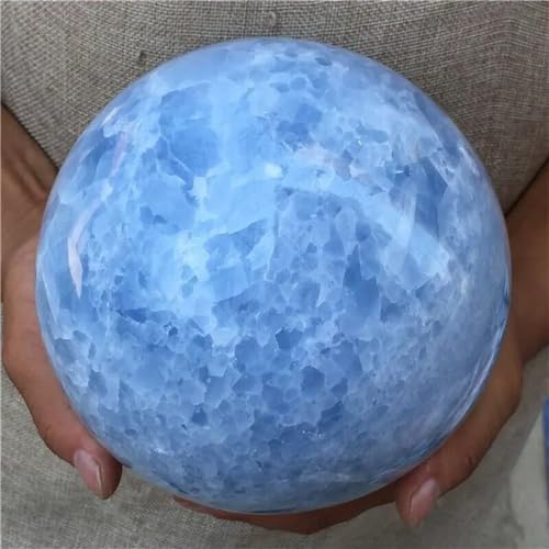 Calcite bleue sphère cristal celestine quartz deco maison boule minéraux 200-300g