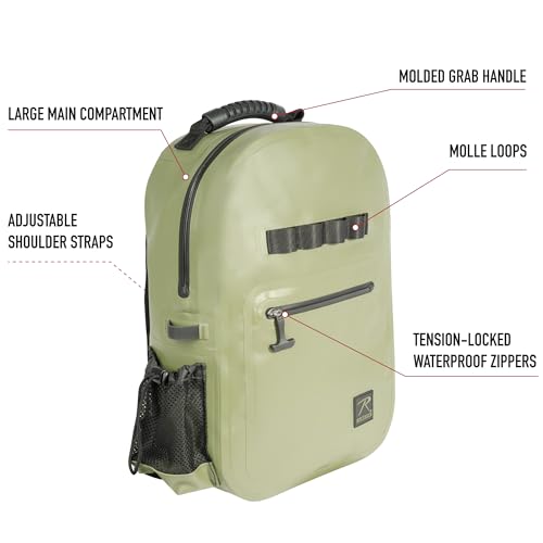 Rothco Waveguard Mochila Impermeable – Bolsa de Almacenaje Seca para Senderismo, Navegación, Kayak, Canoas, Viajes y Playa - Negro miniatura 4