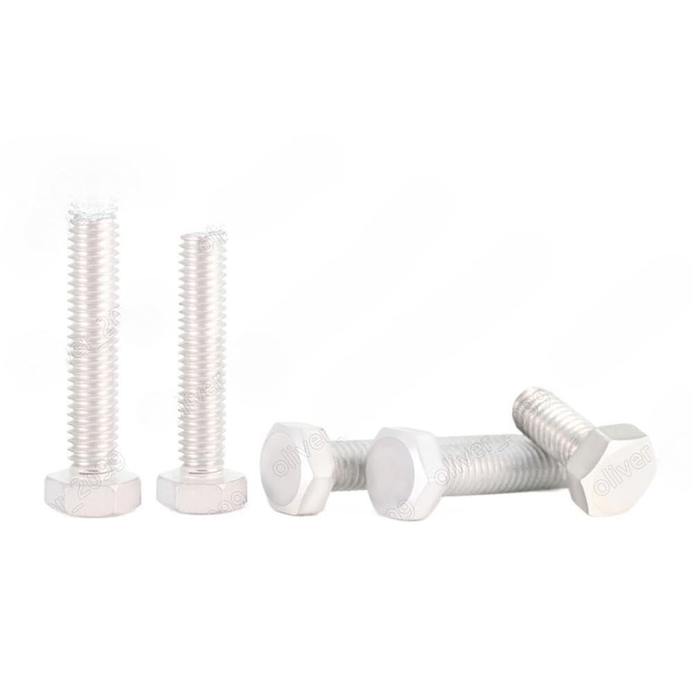 Aluminum Alloy 6063 Hexagon Bolts Hex Head Cap Screws DIN933 M6/M8/M10/M12 (M10-1.5 x 50mm, 10pcs)