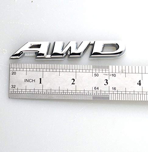 Embroom Awd Emblem, 3D Metal Tailgate Side Sticker Badge Replacement For 4X4 All Wheel Drive Suv Off Road (Chrome) #TOP2