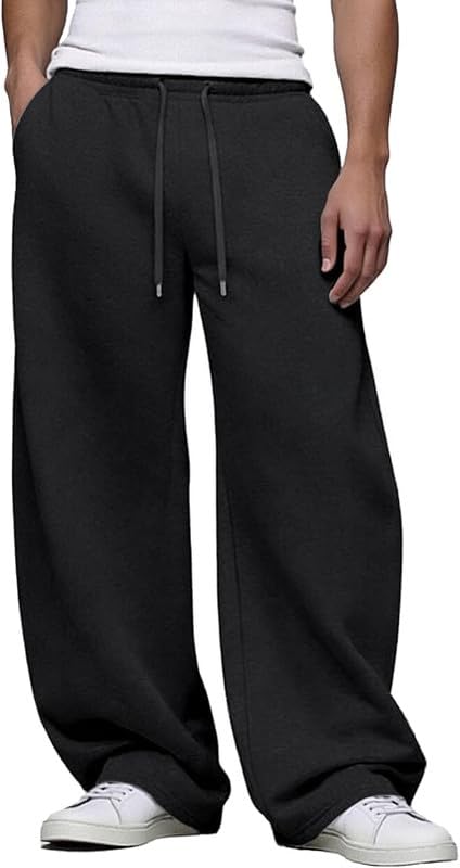 Image of O3e Men's Polycotton Loose Fit Track Pants with Elastic Waistband & Side Pockets | Comfortable Joggers for Casual & Gym Wear