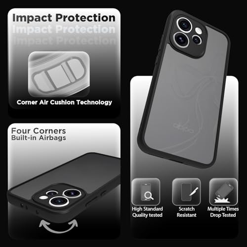 Image of RIGGEAR Shockproof Sleek Hybrid Armor Back Cover Case for Oppo Reno15 Pro Mini, Reno 15 Pro Mini 5G (Smoke Black Matte PC + Black TPU Bumper)